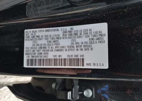 2025 Mazda Cx-50 Hybrid Premium Package z USA, uszkodzony, nr VIN 7MMVAADW7SN134663